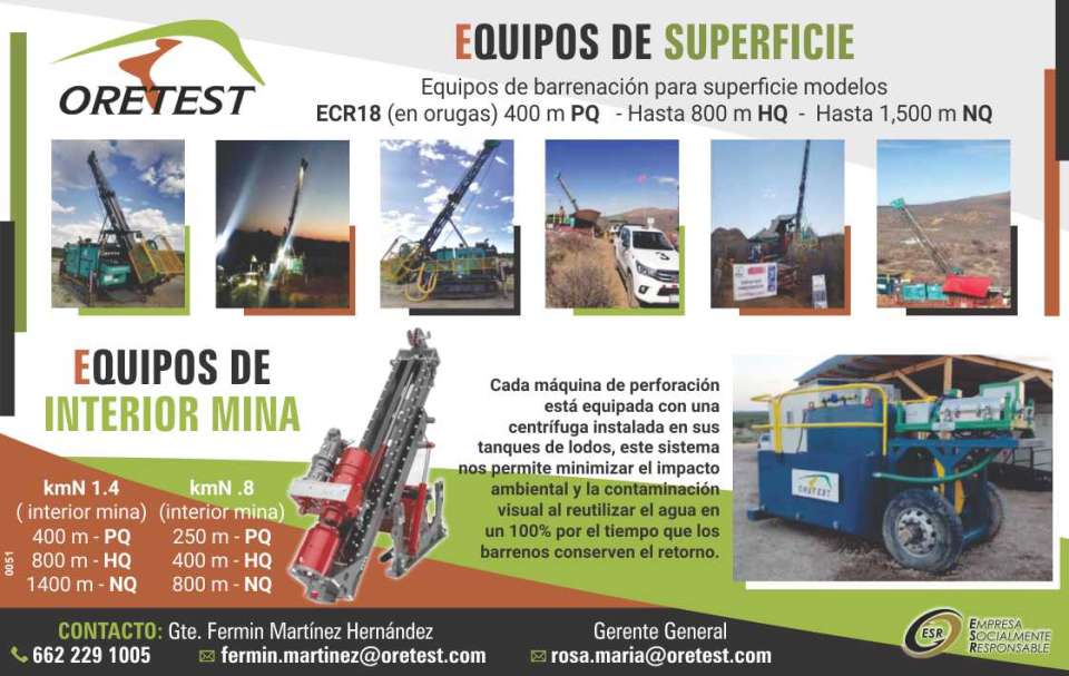 Equipos de barrenacion para superficie, varios modelos, con equipos con una antigüedad no mayor a 2 años, cada maquina cuenta con una centrifuga instalada que ayuda a minimizar el impacto ambiental Equipos de barrenacion para superficie, varios modelos, con equipos con una antigüedad no mayor a 2 años, cada maquina cuenta con una centrifuga instalada que ayuda a minimizar el impacto ambiental