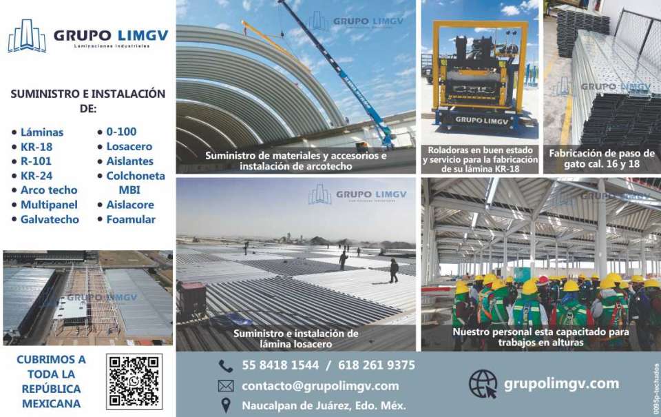 Suministro e Instalacion de Materiales y Accesorios. Laminas, KR18, R101, KR24, Multipanel, Galvatecho, 0-100, Losacero, Aislantes. Instalacion de Arcotecho. Fabricacion de paso de gato Cal.16 y 18 Suministro e Instalacion de Materiales y Accesorios. Laminas, KR18, R101, KR24, Multipanel, Galvatecho, 0-100, Losacero, Aislantes. Instalacion de Arcotecho. Fabricacion de paso de gato Cal.16 y 18