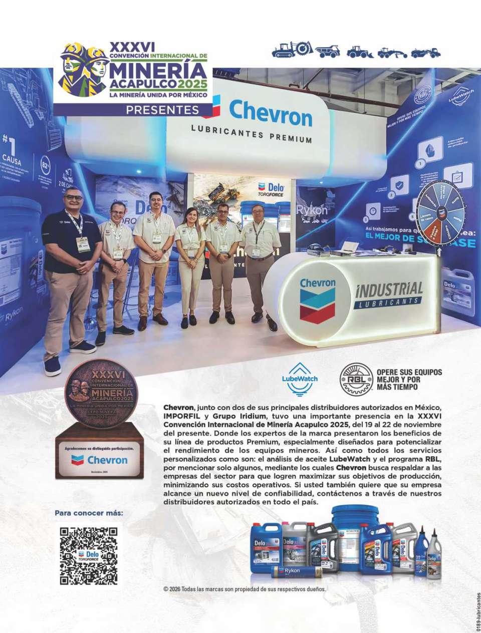 Lubricantes Premium Chevron presente en: Convencion Internacional de Mineria Acapulco 2025 Lubricantes Premium Chevron presente en: Convencion Internacional de Mineria Acapulco 2025