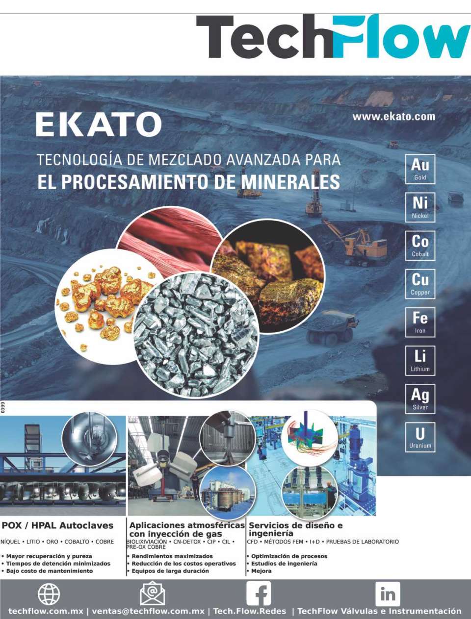EKATO Tecnologia de mezclado avanzado para el procesamiento de minerales. POX - HPAL Autoclaves. Aplicaciones atmosfericas con inyeccion de gas. Servicios de Diseño e Ingenieria. EKATO Tecnologia de mezclado avanzado para el procesamiento de minerales. POX - HPAL Autoclaves. Aplicaciones atmosfericas con inyeccion de gas. Servicios de Diseño e Ingenieria.