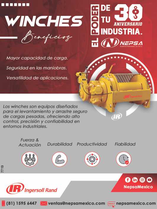 Winches Ingersoll Rand. Mayor capacidad de carga, Seguridad en las maniobras, Versatilidad de aplicaciones. Alto control, precision y confiabilidad en entornos industriales. Winches Ingersoll Rand. Mayor capacidad de carga, Seguridad en las maniobras, Versatilidad de aplicaciones. Alto control, precision y confiabilidad en entornos industriales.