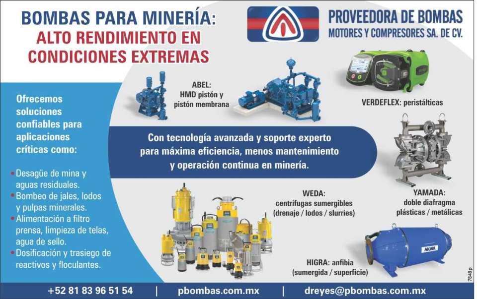 Bombas para Mineria alto rendimiento en condiciones extremas. Con tecnologia avanzada y soporte experto para maxima eficiencia, menos mantenimiento y operacion continua en mineria. Bombas para Mineria alto rendimiento en condiciones extremas. Con tecnologia avanzada y soporte experto para maxima eficiencia, menos mantenimiento y operacion continua en mineria.