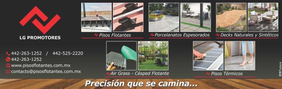 Pisos Flotantes, Porcelanatos Espesorados, Decks Naturales y Sinteticos, Pisos Termicos, Air Grass - Cesped Flotante. Precision que se camina... Pisos Flotantes, Porcelanatos Espesorados, Decks Naturales y Sinteticos, Pisos Termicos, Air Grass - Cesped Flotante. Precision que se camina...