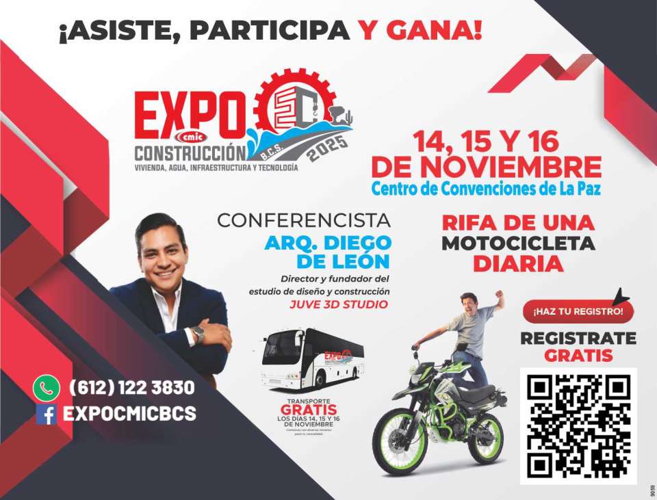 Expo Construccion CMIC 14, 15 y 16 de Noviembre 2025 Centro de Convenciones La Paz, B.C.S. Expo Construccion CMIC 14, 15 y 16 de Noviembre 2025 Centro de Convenciones La Paz, B.C.S.