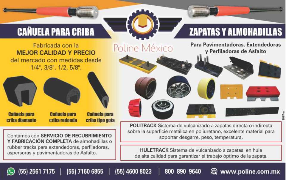 Cañuelas para cribas, fabricadas con la mejor calidad y precio Zapatas y almohadillas para pavimentadoras, extendedoras y perfiladoras de asfalto Servicio de recubrimiento y fabricacion completa Cañuelas para cribas, fabricadas con la mejor calidad y precio Zapatas y almohadillas para pavimentadoras, extendedoras y perfiladoras de asfalto Servicio de recubrimiento y fabricacion completa