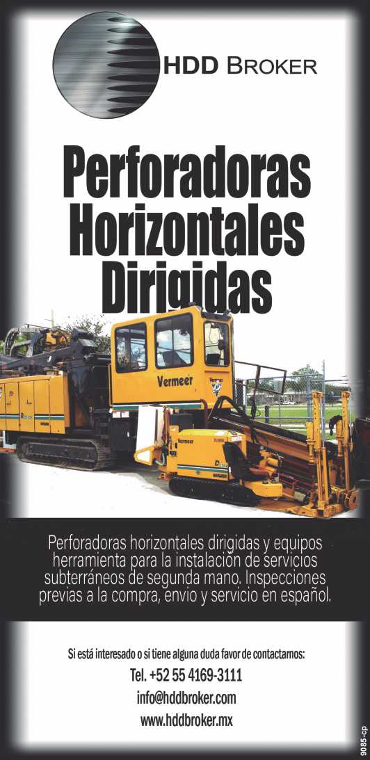 Perforadoras horizontales dirigidas y equipos herramienta para la instalacion de servicios subterraneos de segunda mano. Inspecciones previas a la compra, envio y servicio en español. Perforadoras horizontales dirigidas y equipos herramienta para la instalacion de servicios subterraneos de segunda mano. Inspecciones previas a la compra, envio y servicio en español.